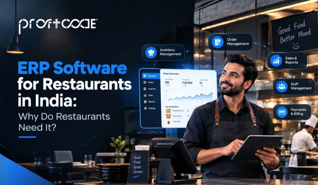 ERP software for restaurants in India with order, inventory, sales, staff, and payment management.